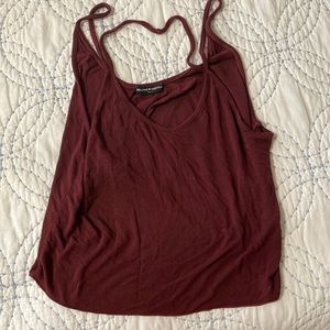 Brandy Melville soft maroon tank top with open back.